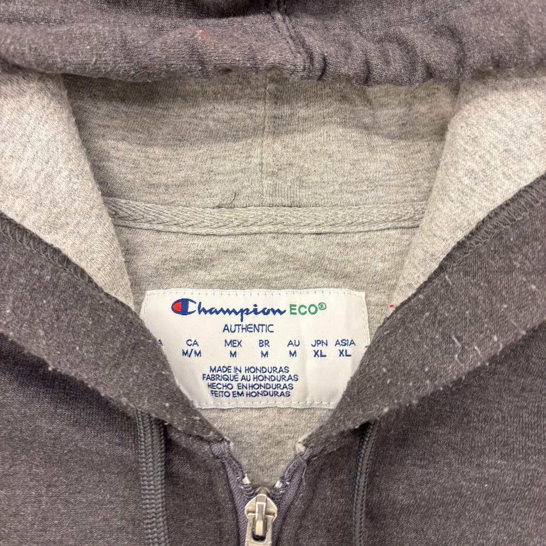 챔피온 그레이 스몰로고 후드 집업 상품이미지3