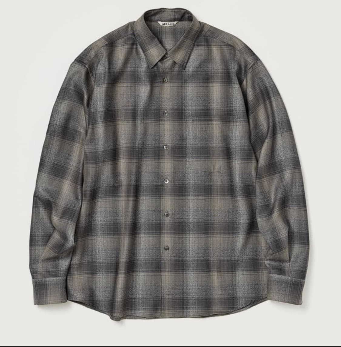 [4] 오라리 24fw 슈퍼 라이트 울 체크 셔츠 차콜 상품이미지1