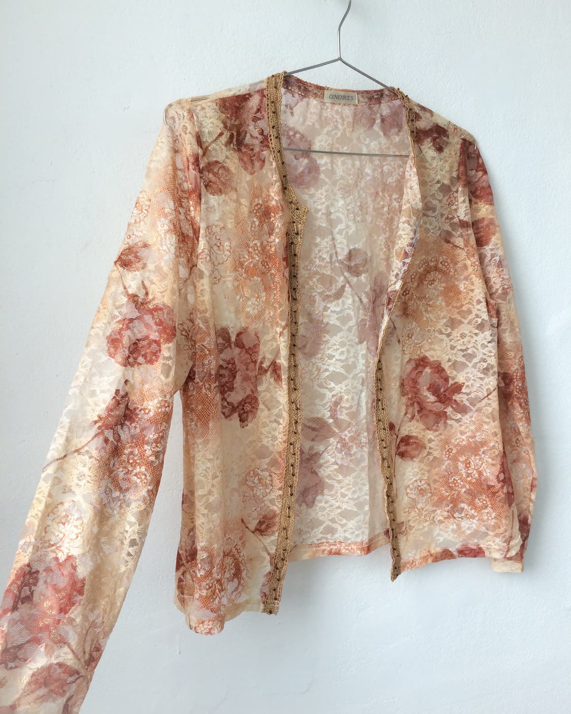 Flower pattern lace open cardigan 상품이미지4