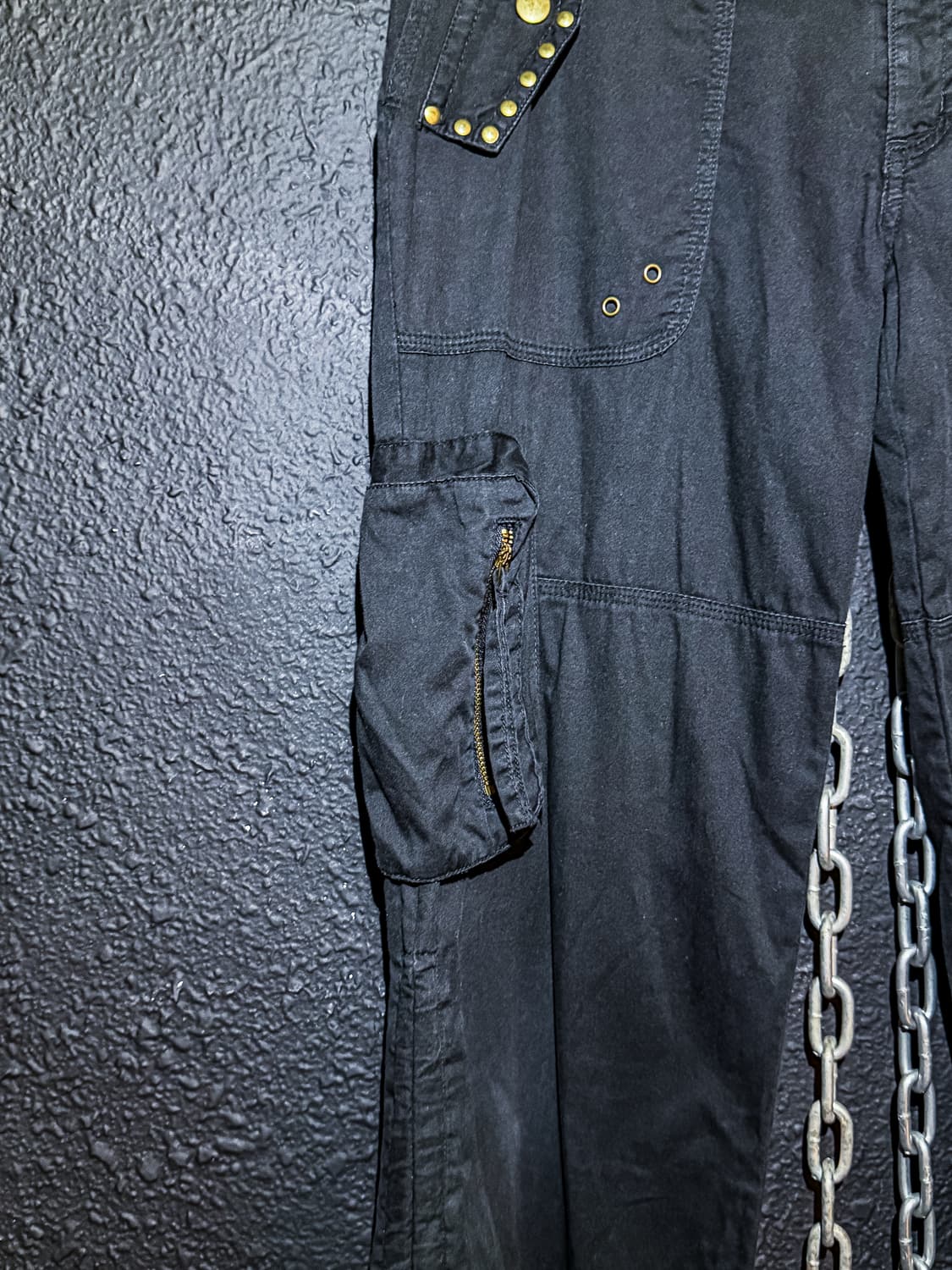 Black Studded Cargo Pants 상품이미지4