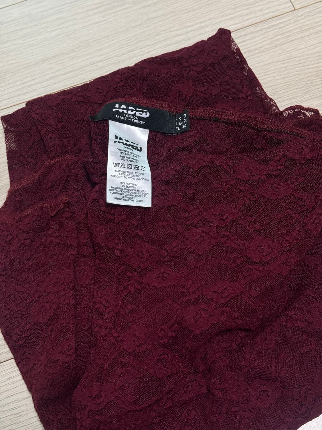 제이디드 런던 버건디 레이스 바지 상품이미지4