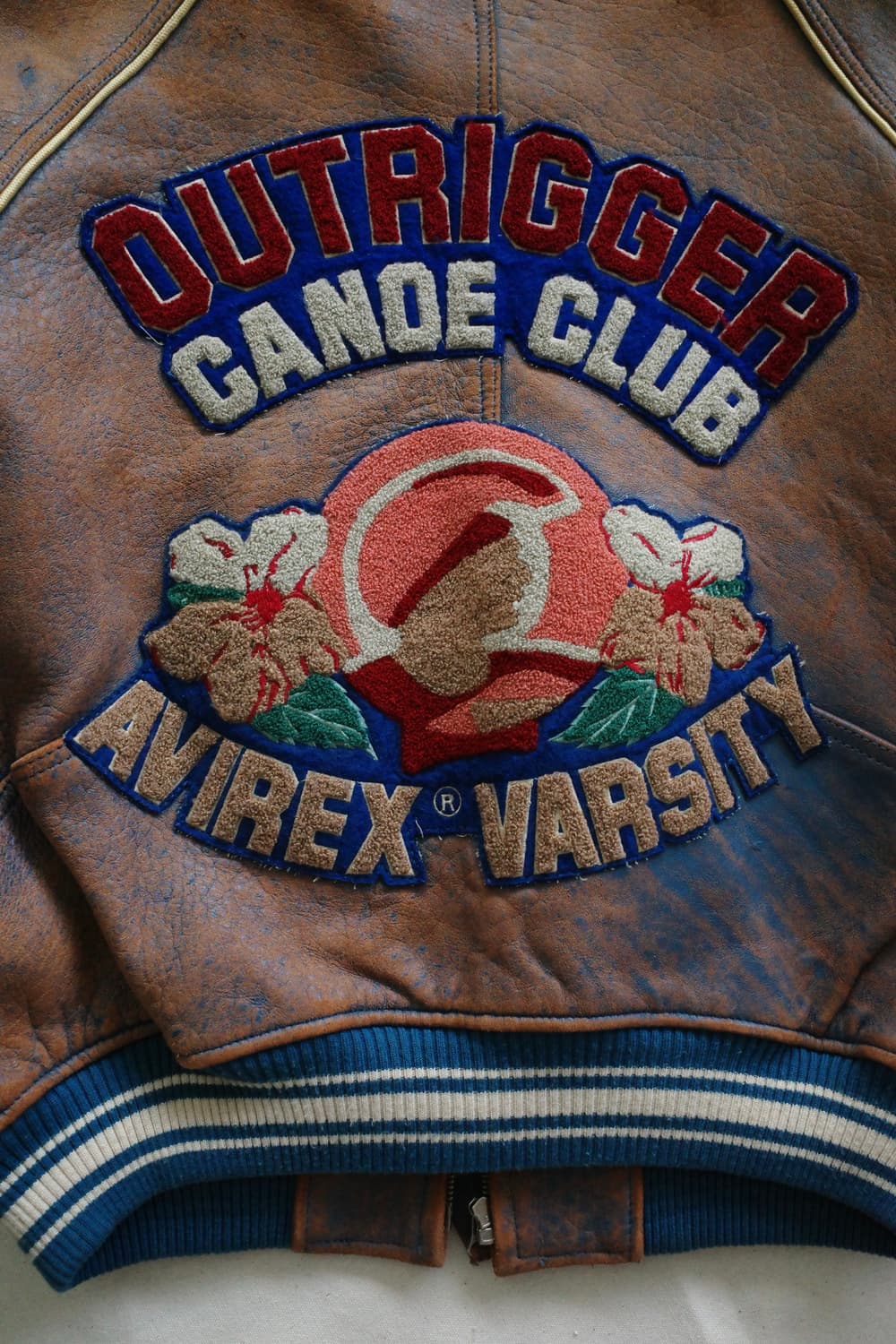 90s 아비렉스 레더 바시티 자켓 상품이미지8