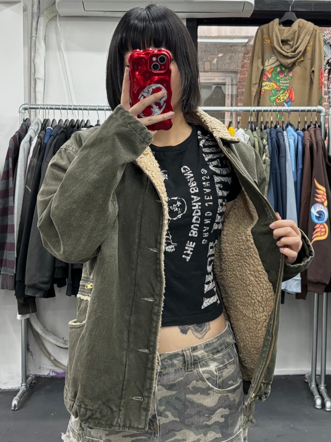 VTG 카키 쉐르파 자켓 상품이미지4