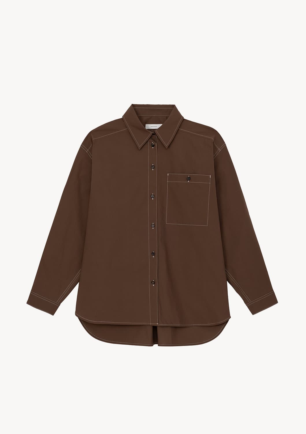 문달 하우스 롤업 셔츠 Haus Roll-up Shirt in Brown 상품이미지4