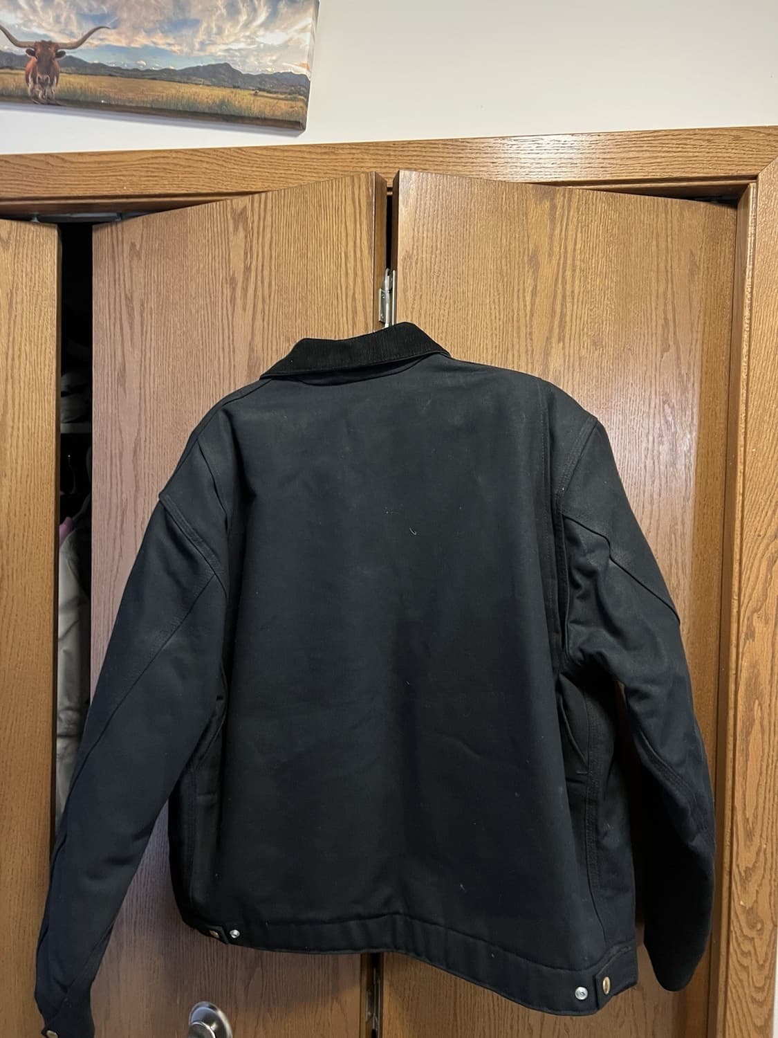 칼하트 J01 브루너 블록스 커스텀 디트로이트 자켓 블랙 상품이미지4