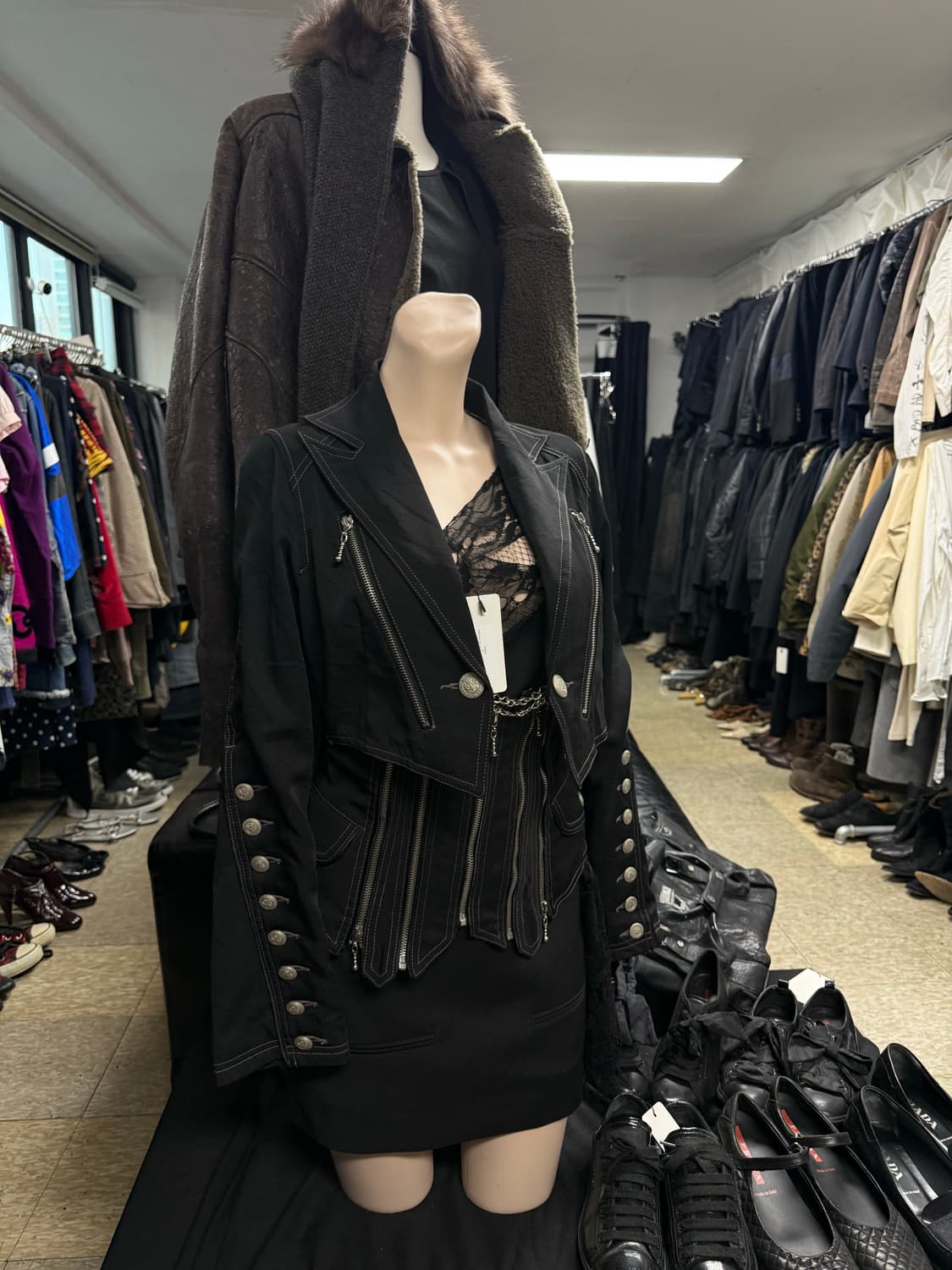 japanese vkei 코르셋 멀티지퍼 자켓 상품이미지2