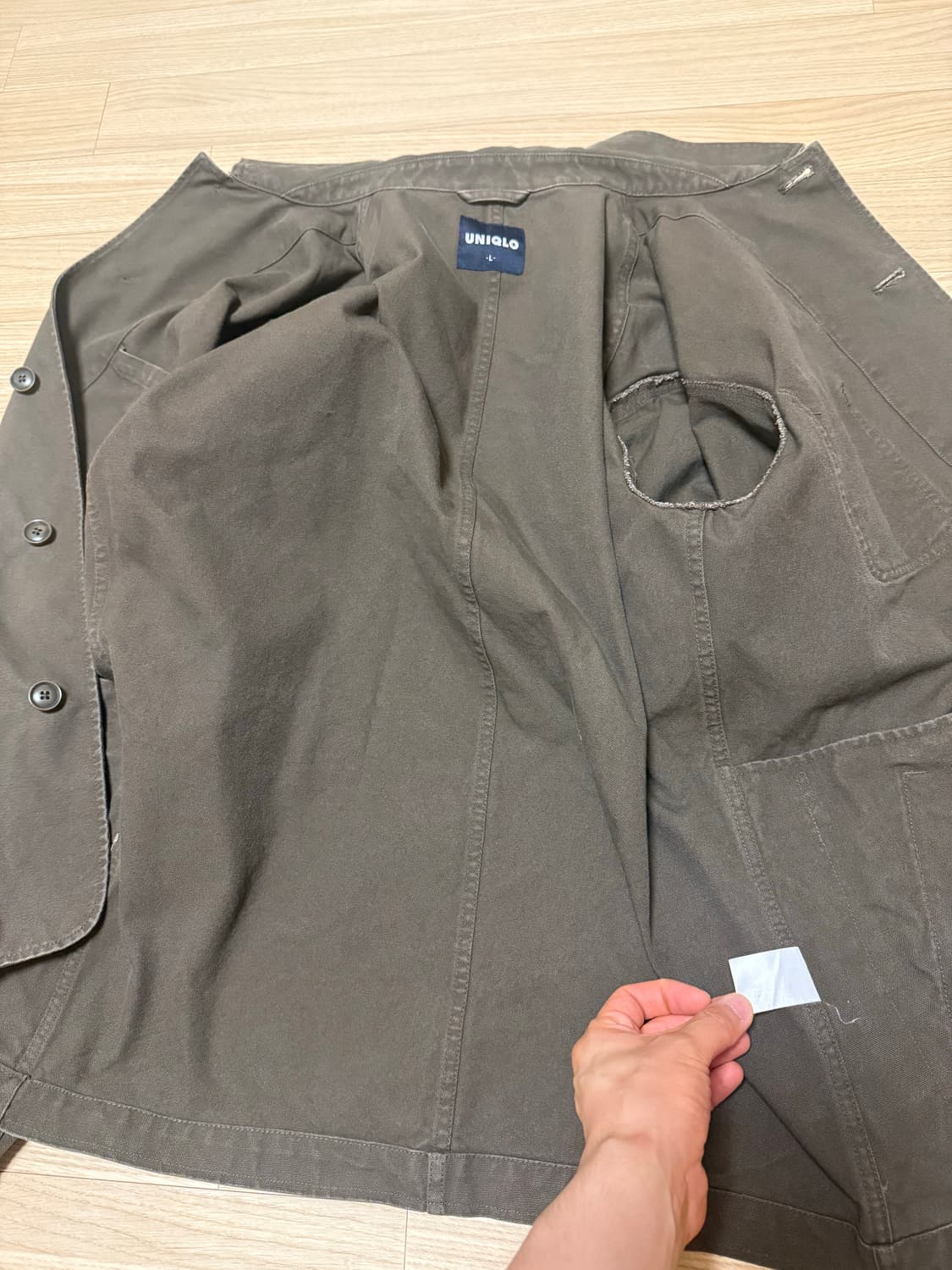 XL) 45,000원 올드 유니클로 빈티지 구제 코튼 워크 자켓 구형 상품이미지2