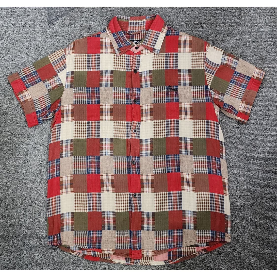 스투시 빈티지 패치워크 반팔 셔츠 L 상품이미지1