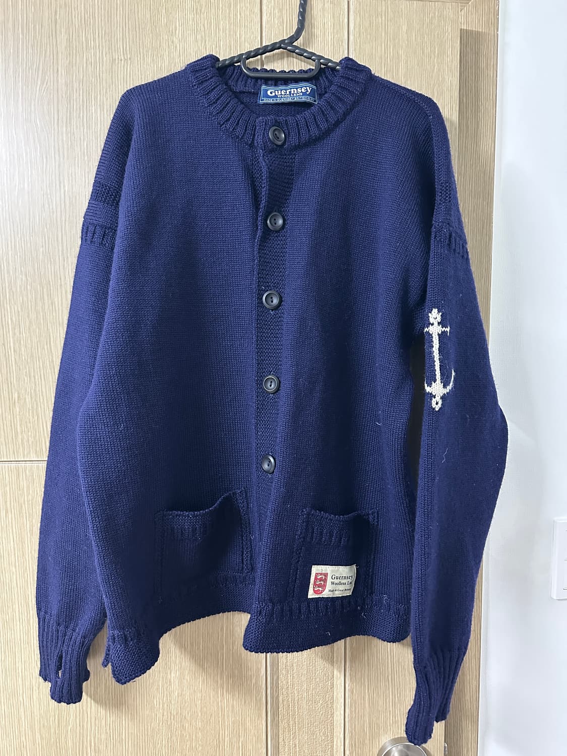 Guernsey 건지울른스 피셔맨 가디건 네이비 44 상품이미지1