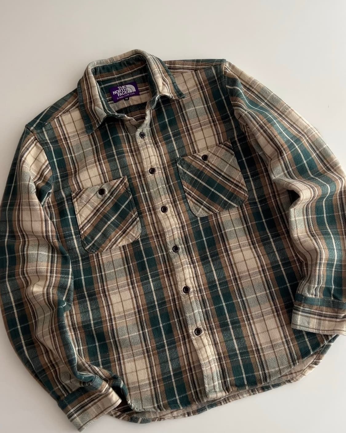 노스페이스 퍼플라벨 투포켓 체크셔츠 M 상품이미지3