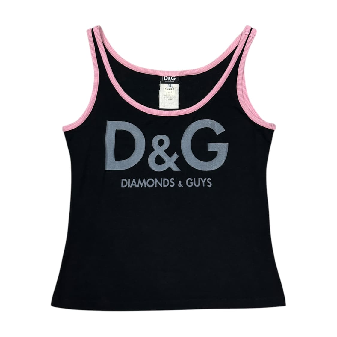 돌체앤가바나 슬리브리스 Y2K 나시 블랙핑크 상품이미지1