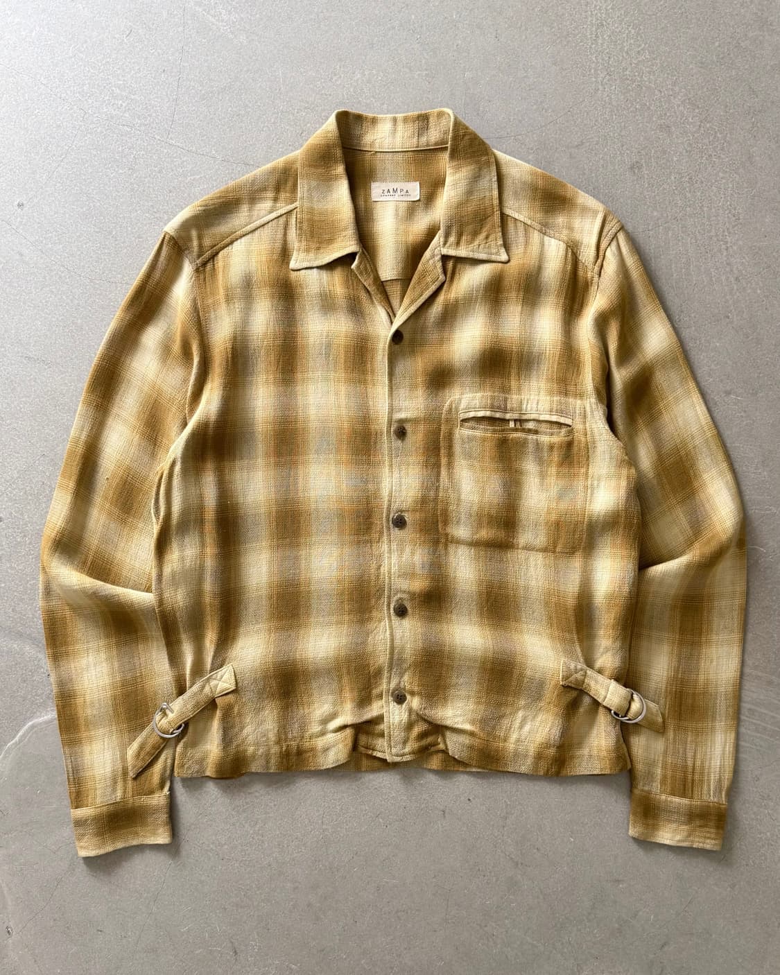 Vintage ZAMPA Rayon Linen Shirt Jacket 상품이미지1