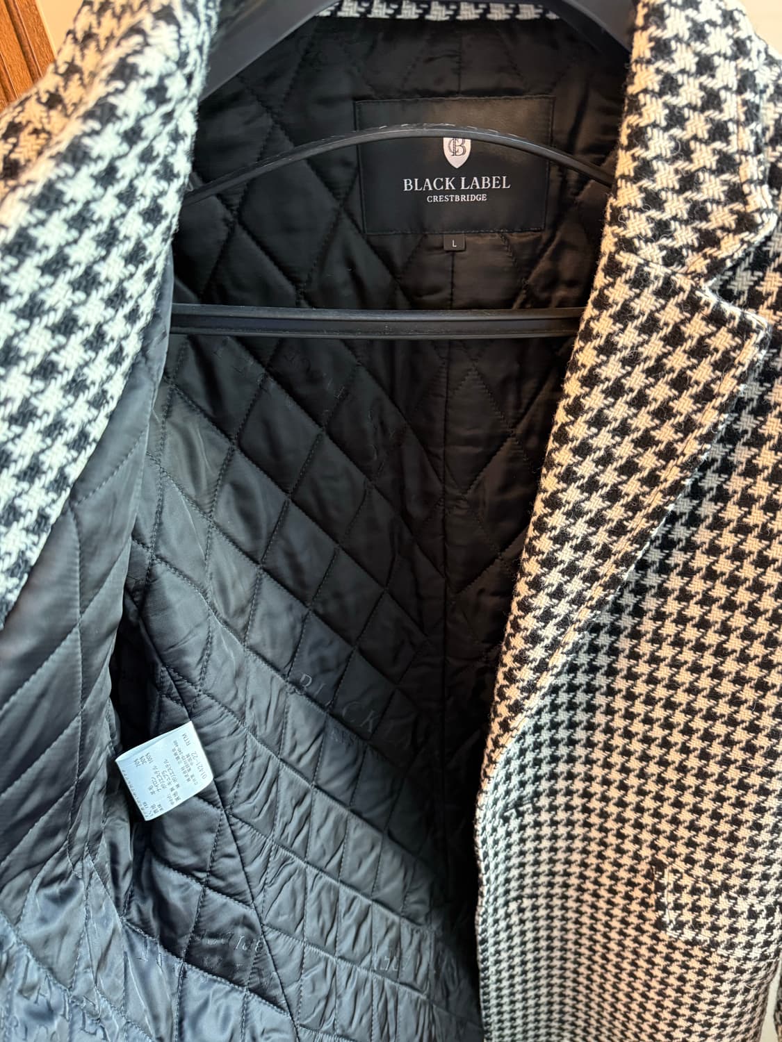 버버리 블랙라벨 하운드투스 코트 L사이즈 상품이미지3