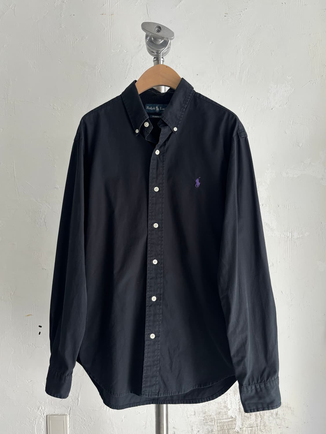 Polo 폴로 랄프로렌 퍼플포니 블랙 컬러 솔리드 셔츠 상품이미지2