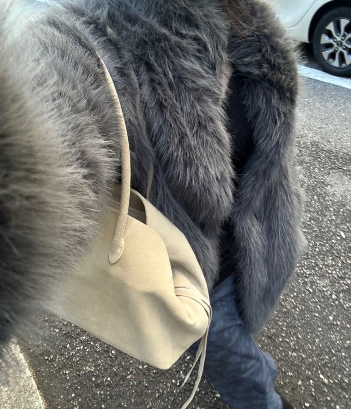 뮤로우 퍼 자켓 차콜 상품이미지2