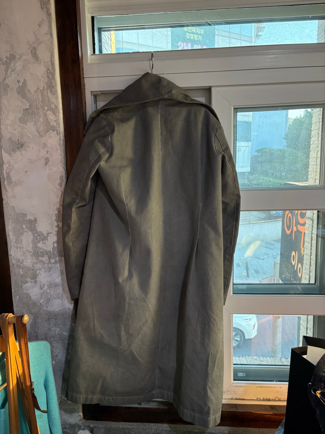 릭오웬스 느낌 피그먼트 코트 빈티지코트 상품이미지2