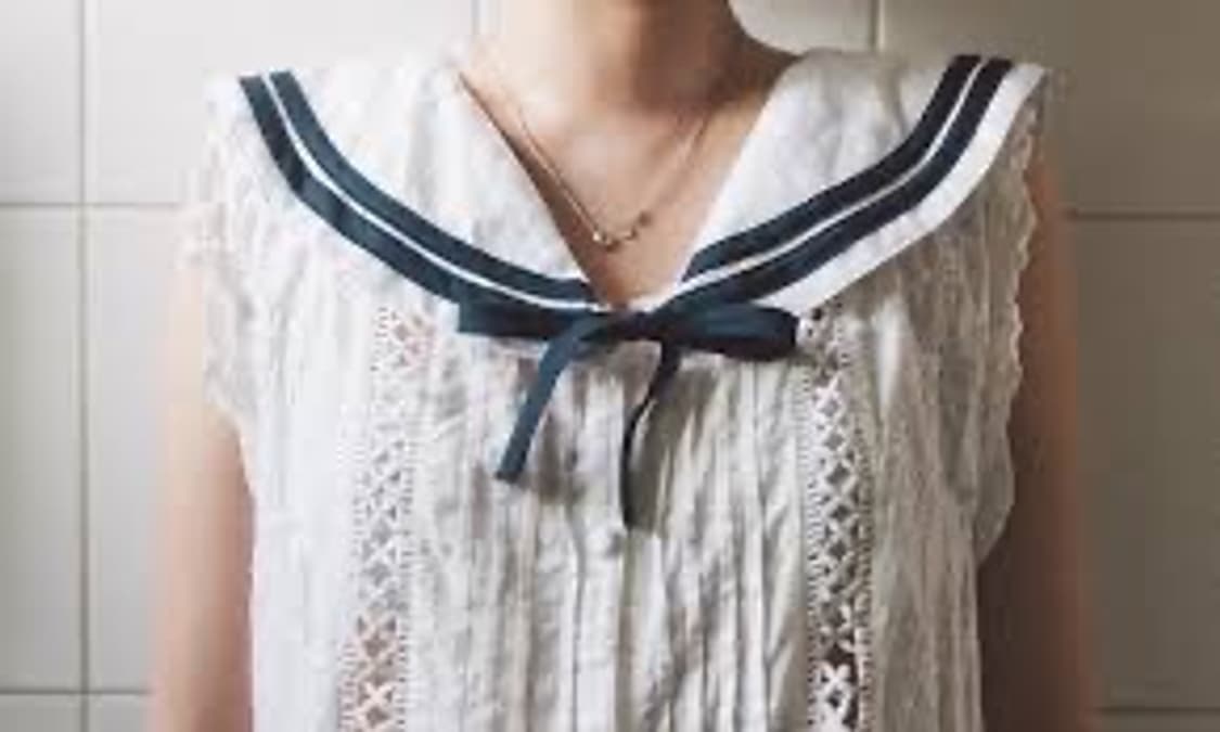 캣앤퍼피 세일러 카라 케이프 네이비 상품이미지1