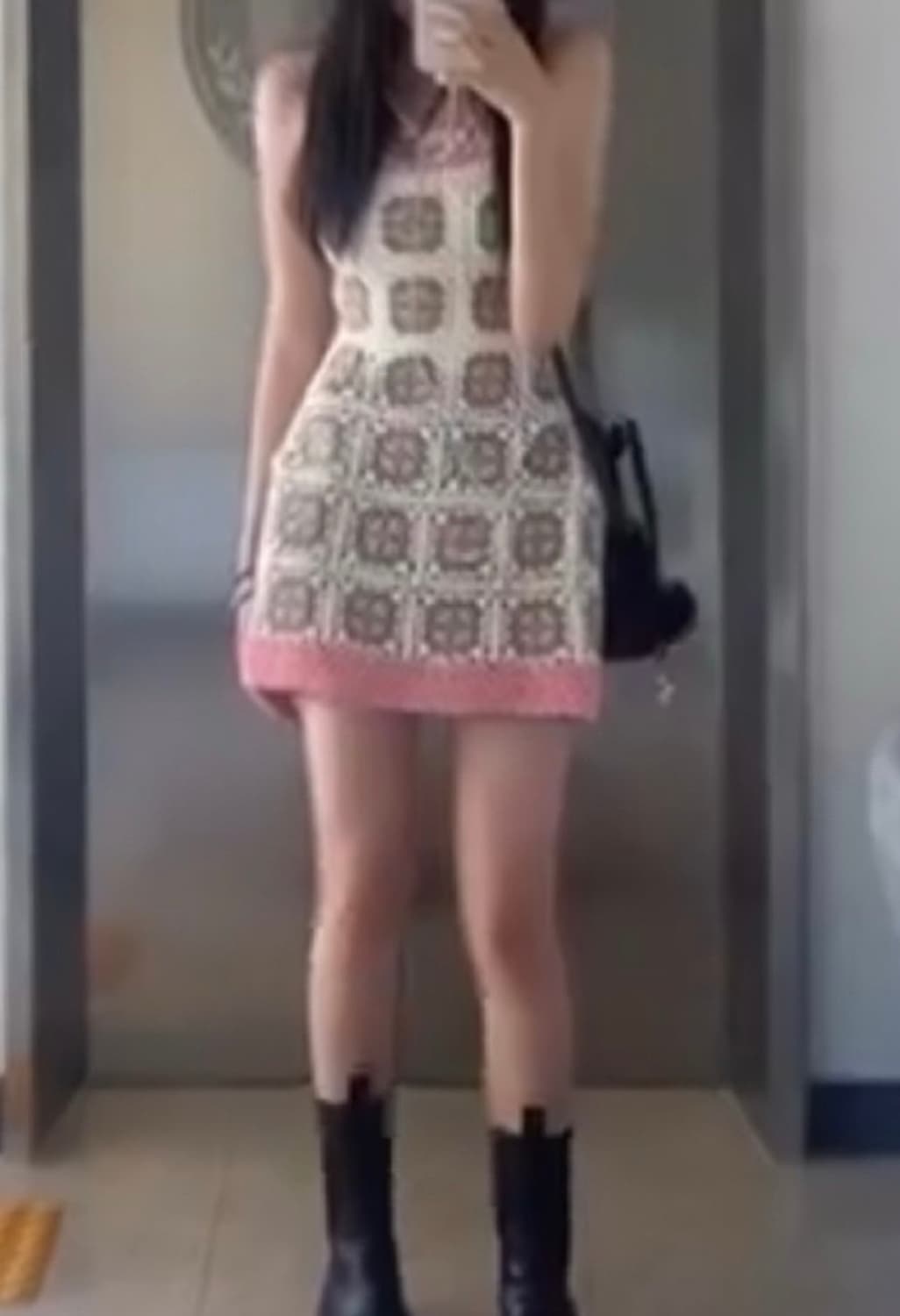 뉴진스 혜인 인스턴트펑크 크로셰 니트 미니 원피스 상품이미지4