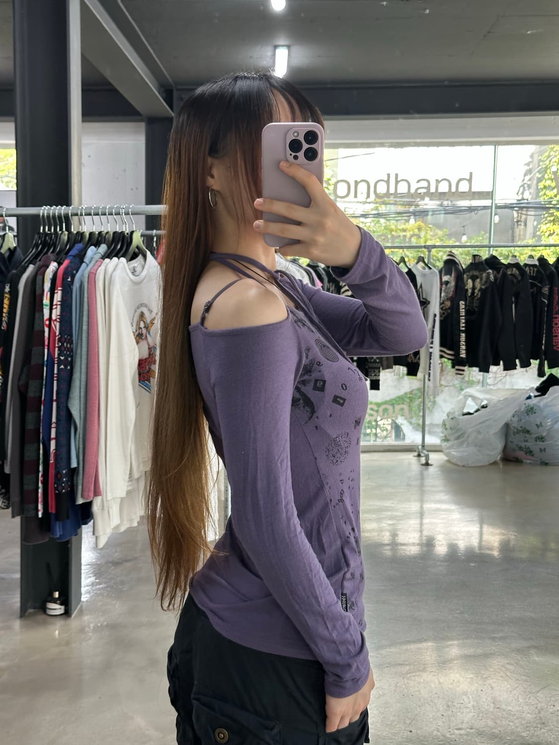 히스테릭글래머 스컬 초커 오프숄더 롱슬리브긴팔티 상품이미지3