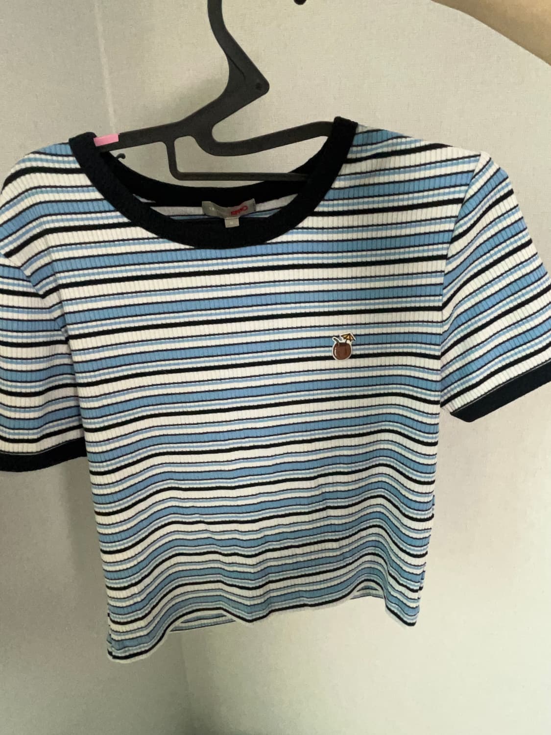 스파오 스프라이트 줄무늬 파란색 반팔티 상품이미지1