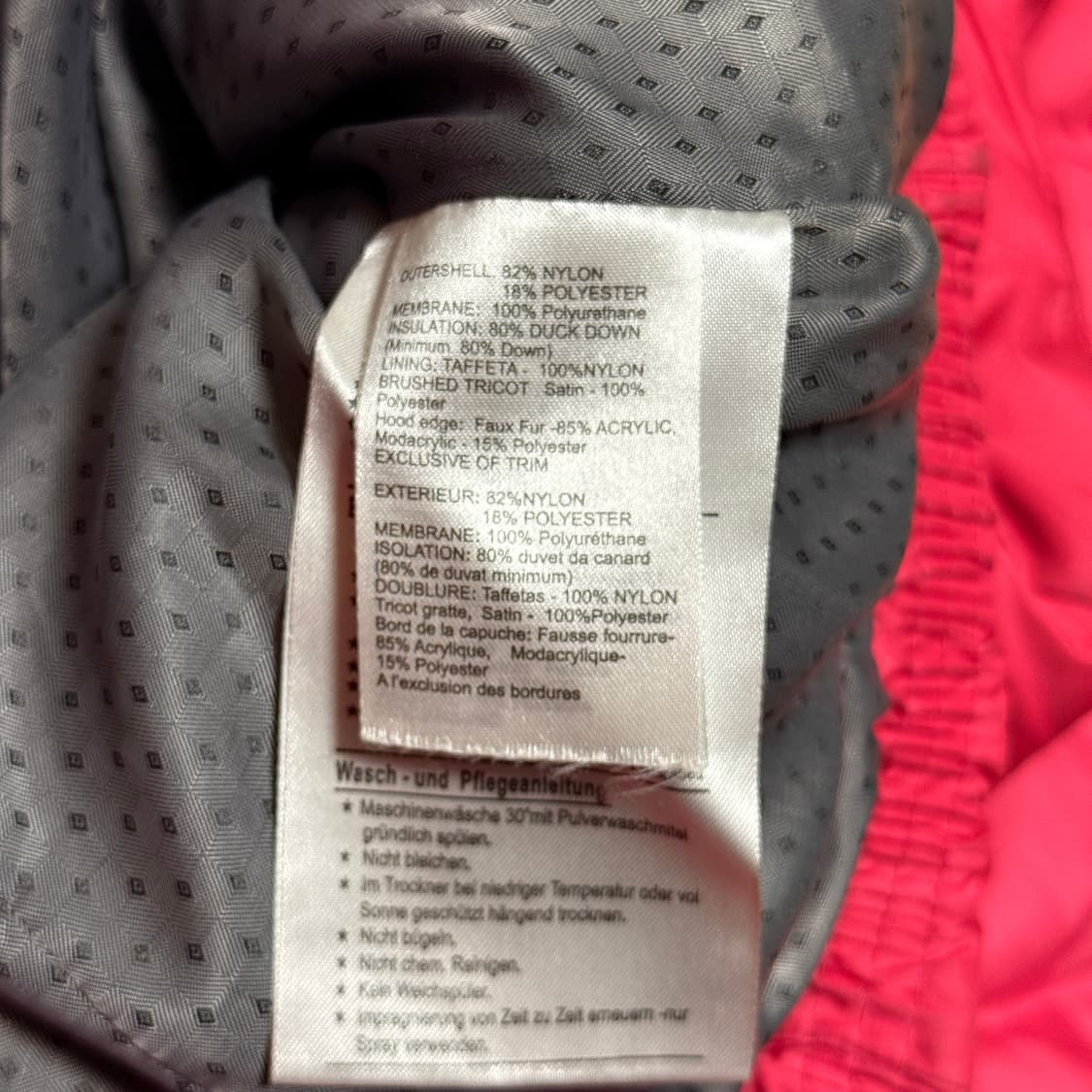노스페이스 핫핑크 풀 집업 경량패딩 L 상품이미지8