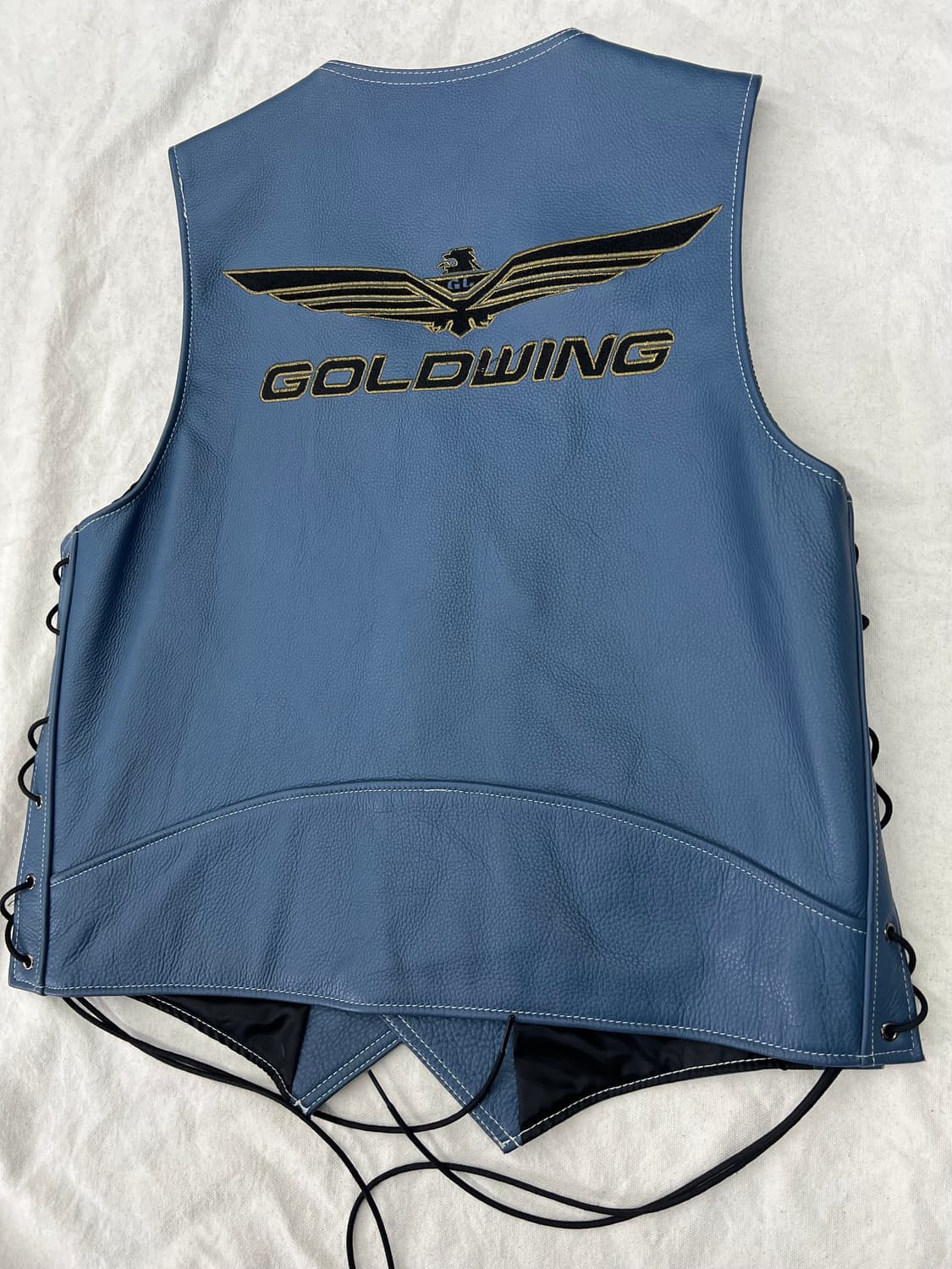 골드윙 블루 가죽 조끼  상품이미지3
