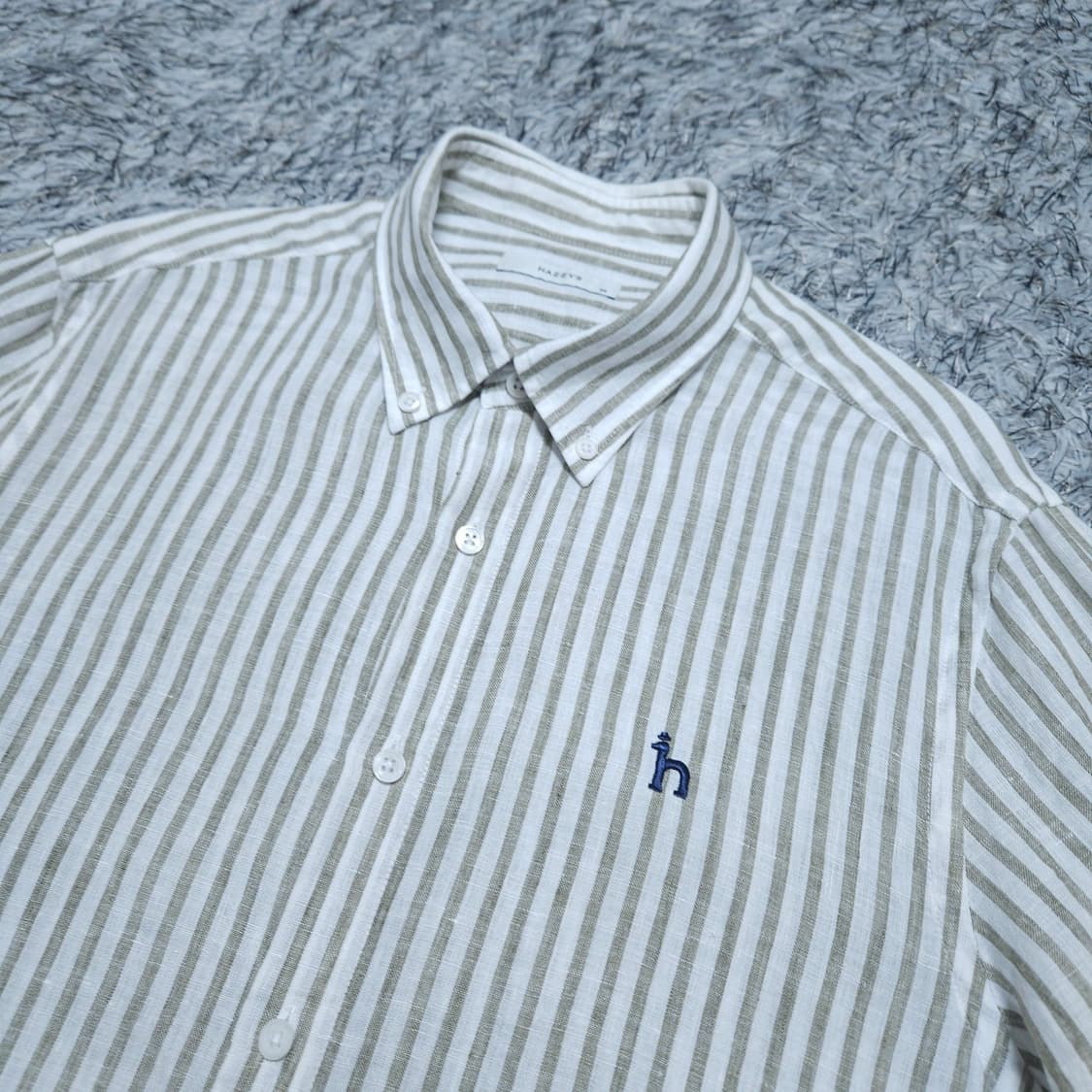 헤지스)95 남자 린넨셔츠 스트라이프 마남방 / 왕눈이샵 상품이미지4