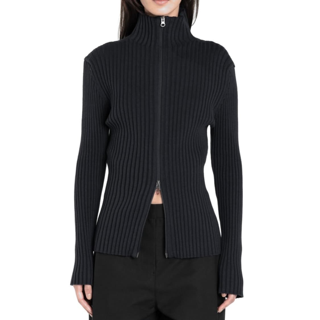 아모멘토 RIBBED HIGH NECK CARDIGAN 상품이미지1