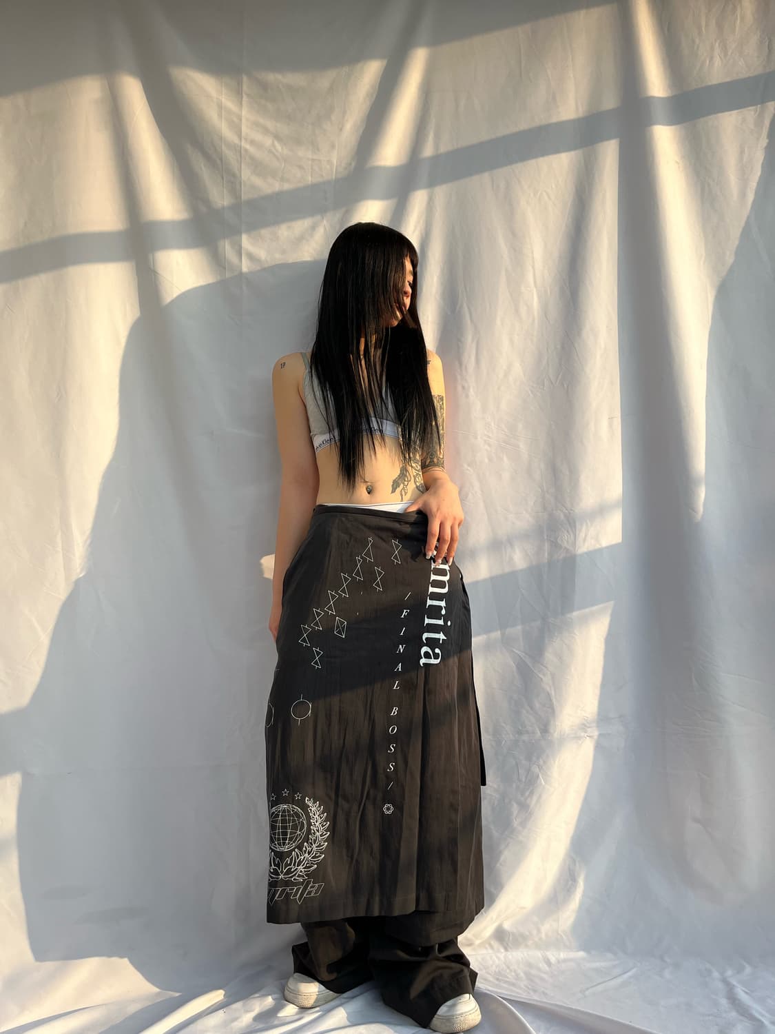 혜인서 랩 스커트 레이어드 와이드팬츠 상품이미지5