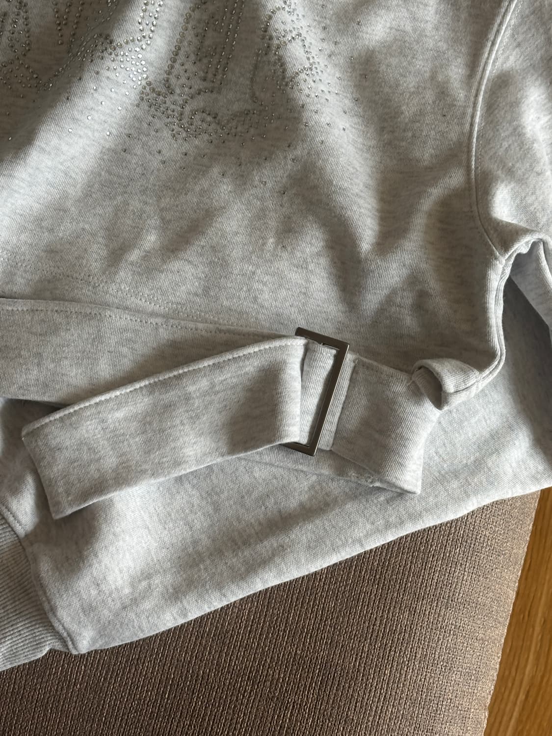 러닝하이 핫픽스 로고 벨트 크롭 후디 [화이트 멜란지] 상품이미지6