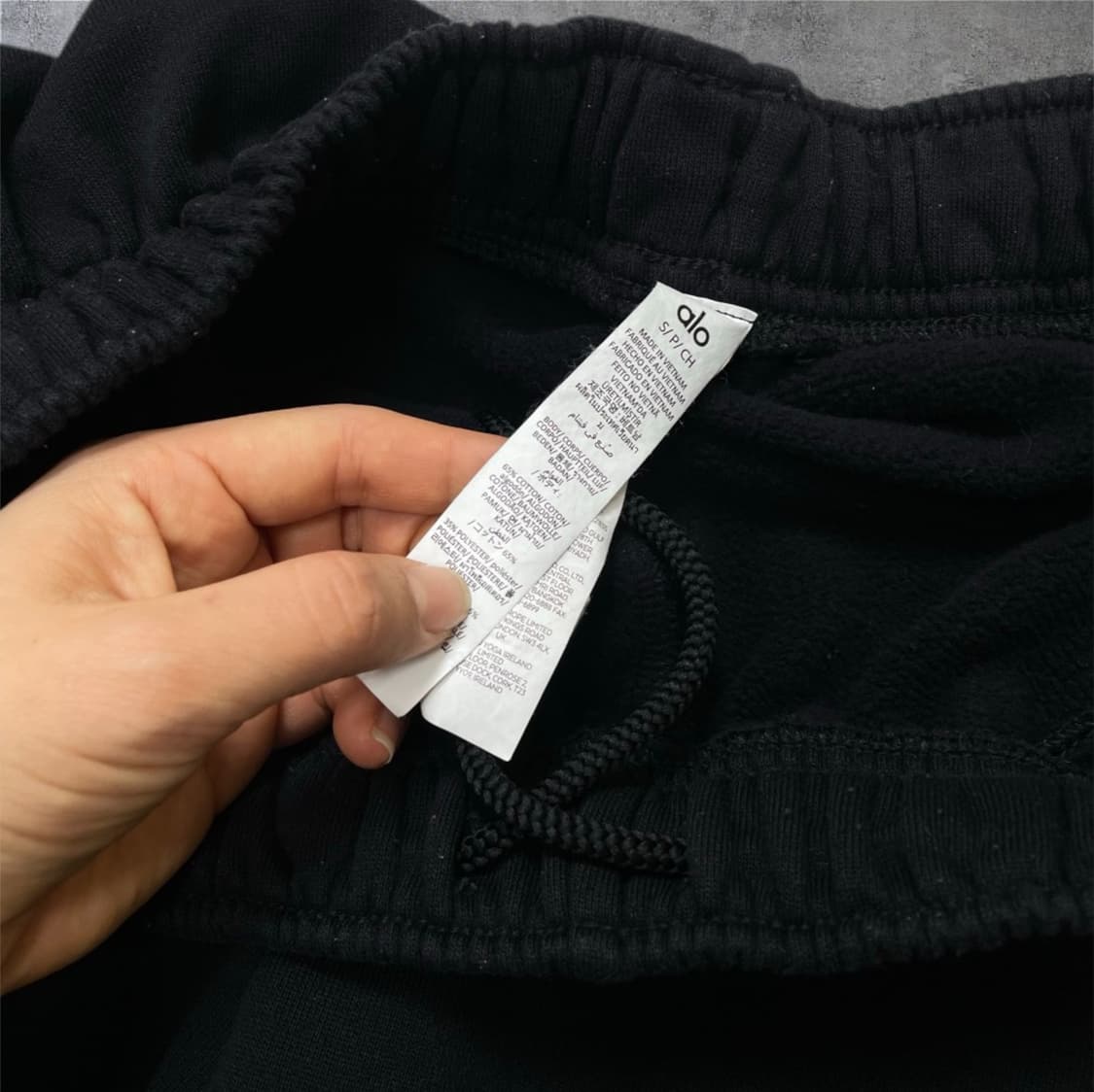 알로 Alo 블랙 아콜레이트 스트레이트 스웨트팬츠 S 상품이미지3