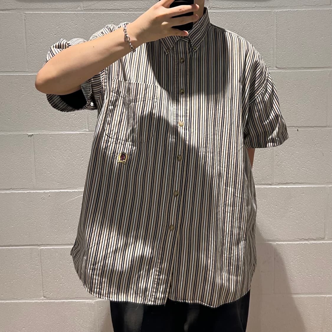 Tommy Hilfiger Logo Stripe Shirts 상품이미지2