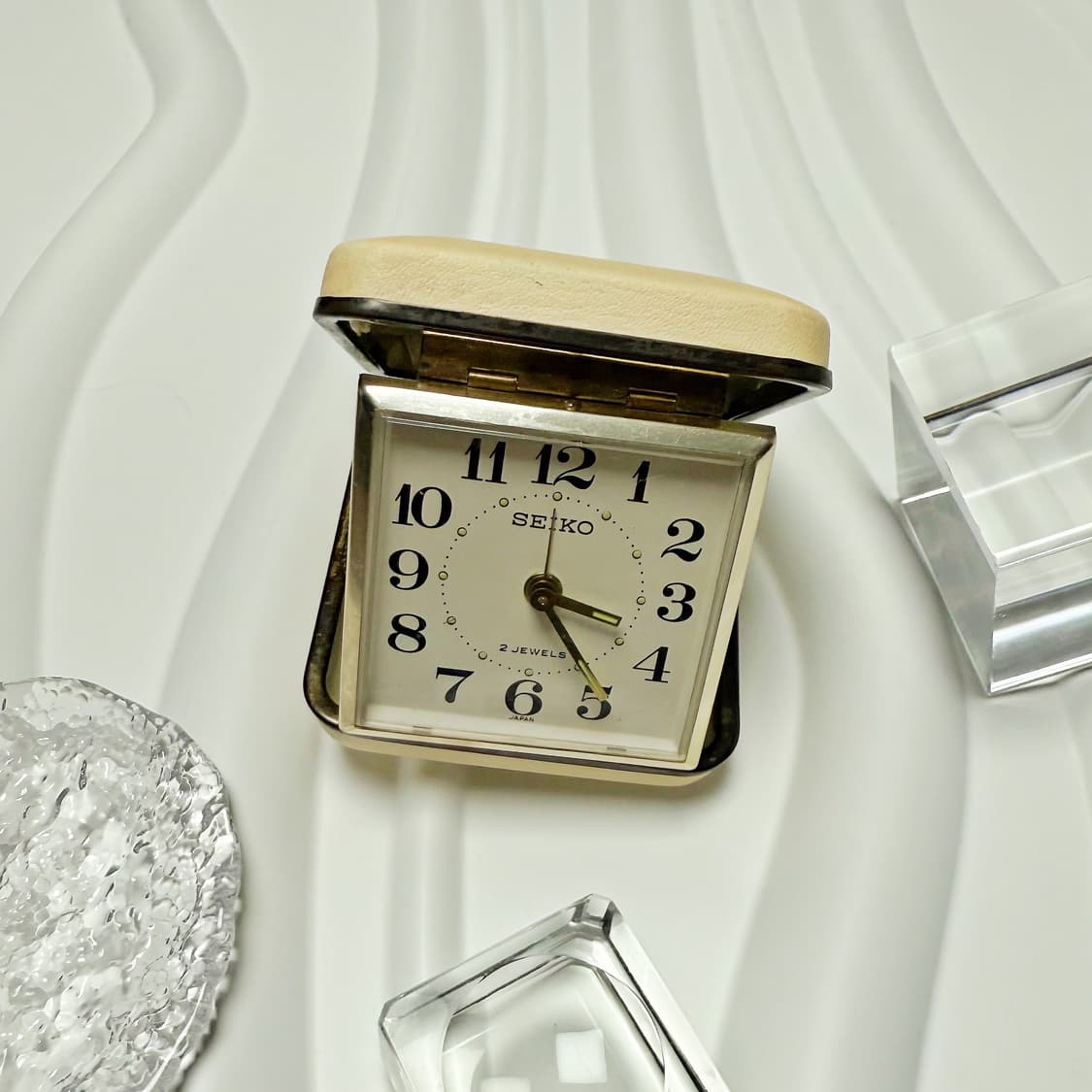 80's90's 세이코 빈티지 트래블 클락 접이식 휴대용 탁상시계 상품이미지2