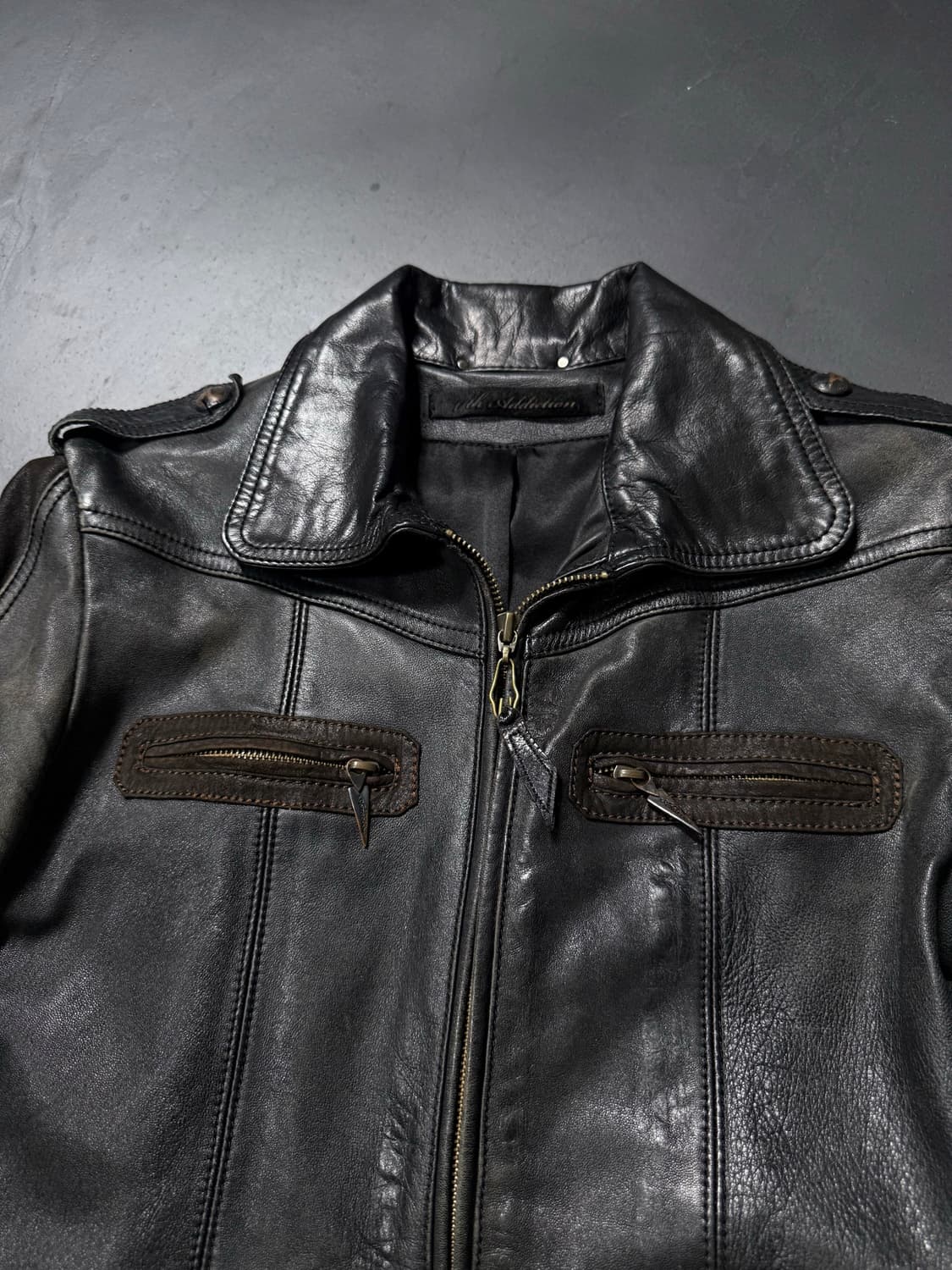14th Addiction Distressed Leather Jacket 상품이미지6
