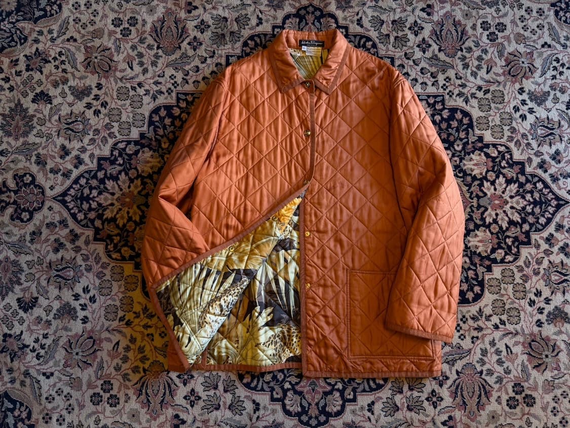 살바토레 페라가모 실크 퀼팅 자켓 66~77 상품이미지2