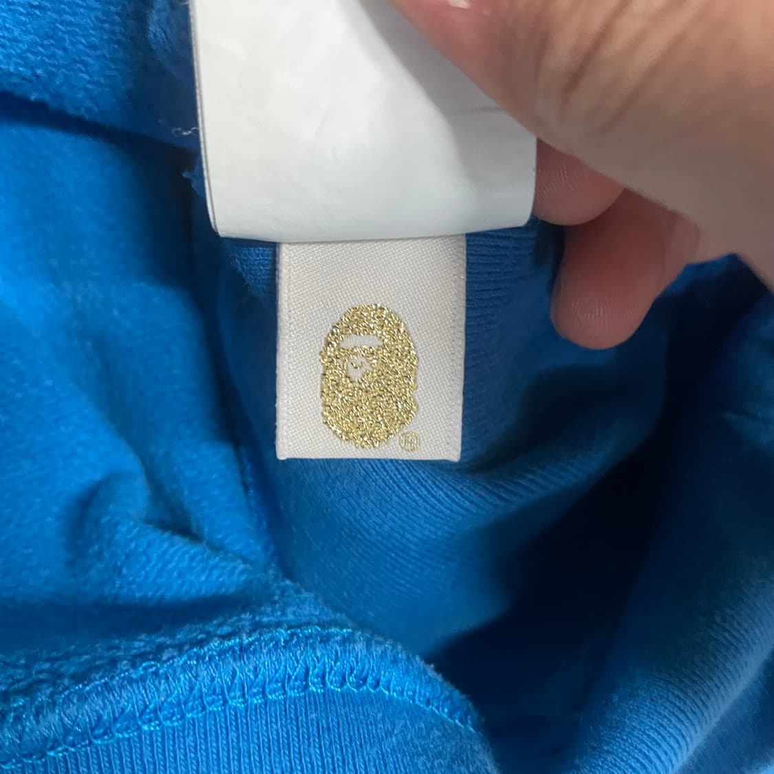 M) 베이프 스타 로고 자수 버튼 단추 자켓 블루 상품이미지6