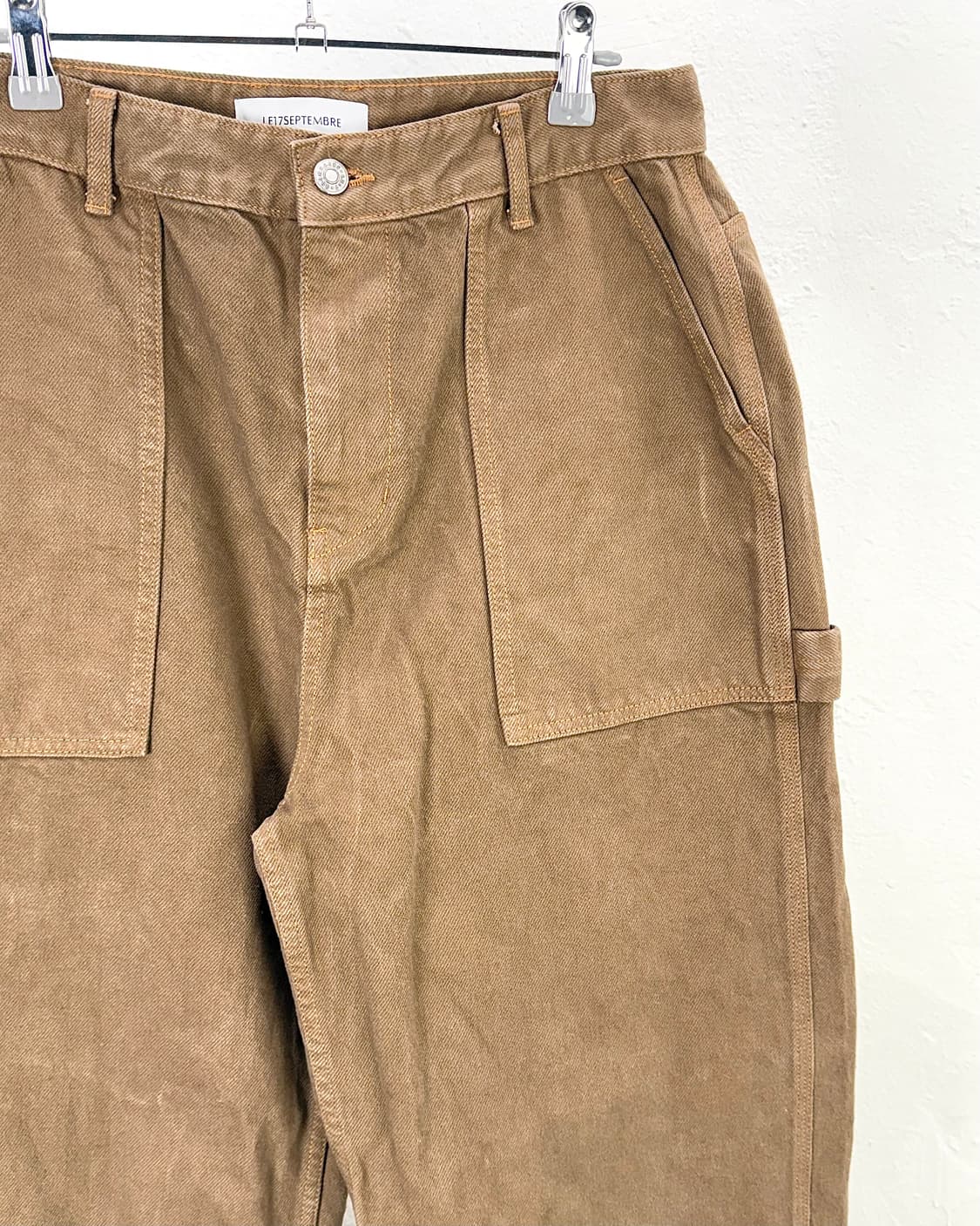 르셉템버 브라운 패널 포켓 더블니 캔버스 워크 팬츠 상품이미지3