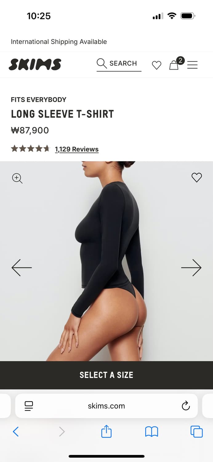 스킴스 LONG SLEEVE T-SHIRT 닝닝탑 상품이미지2