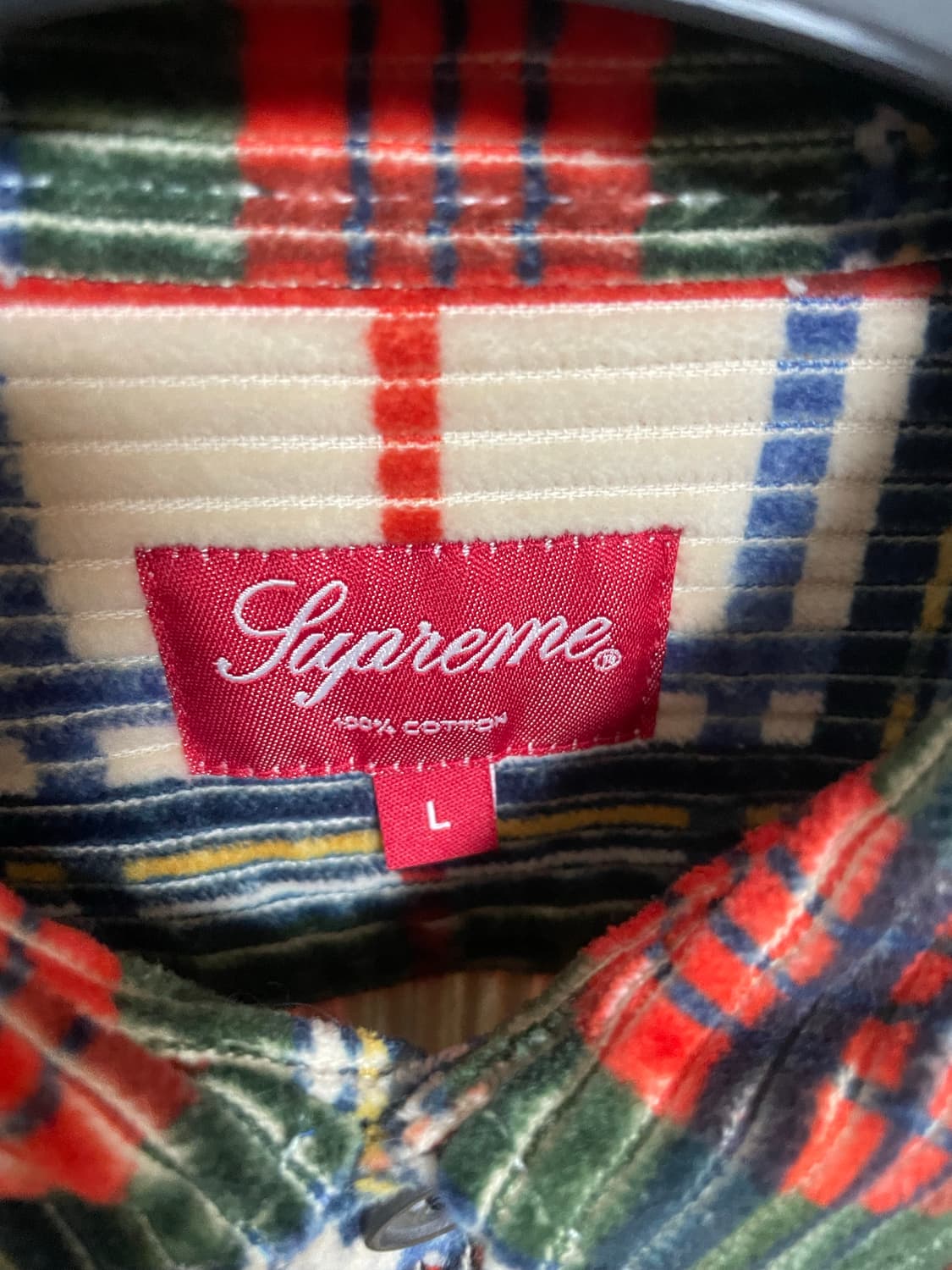 슈프림 코듀로이 셔츠 라지 상품이미지3