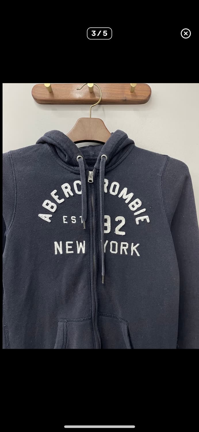 아베크롬비 네이비 로고패치 후드집업 A3011 상품이미지3