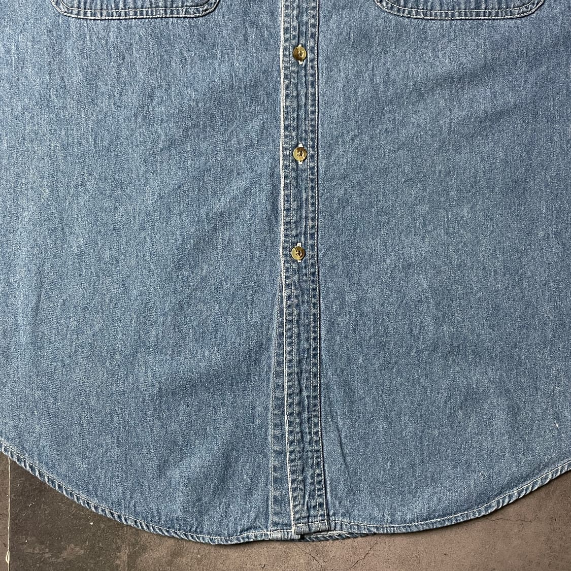 BASIC EDITIONS 빈티지 플랩포켓 코튼 데님 셔츠 A00777 상품이미지4