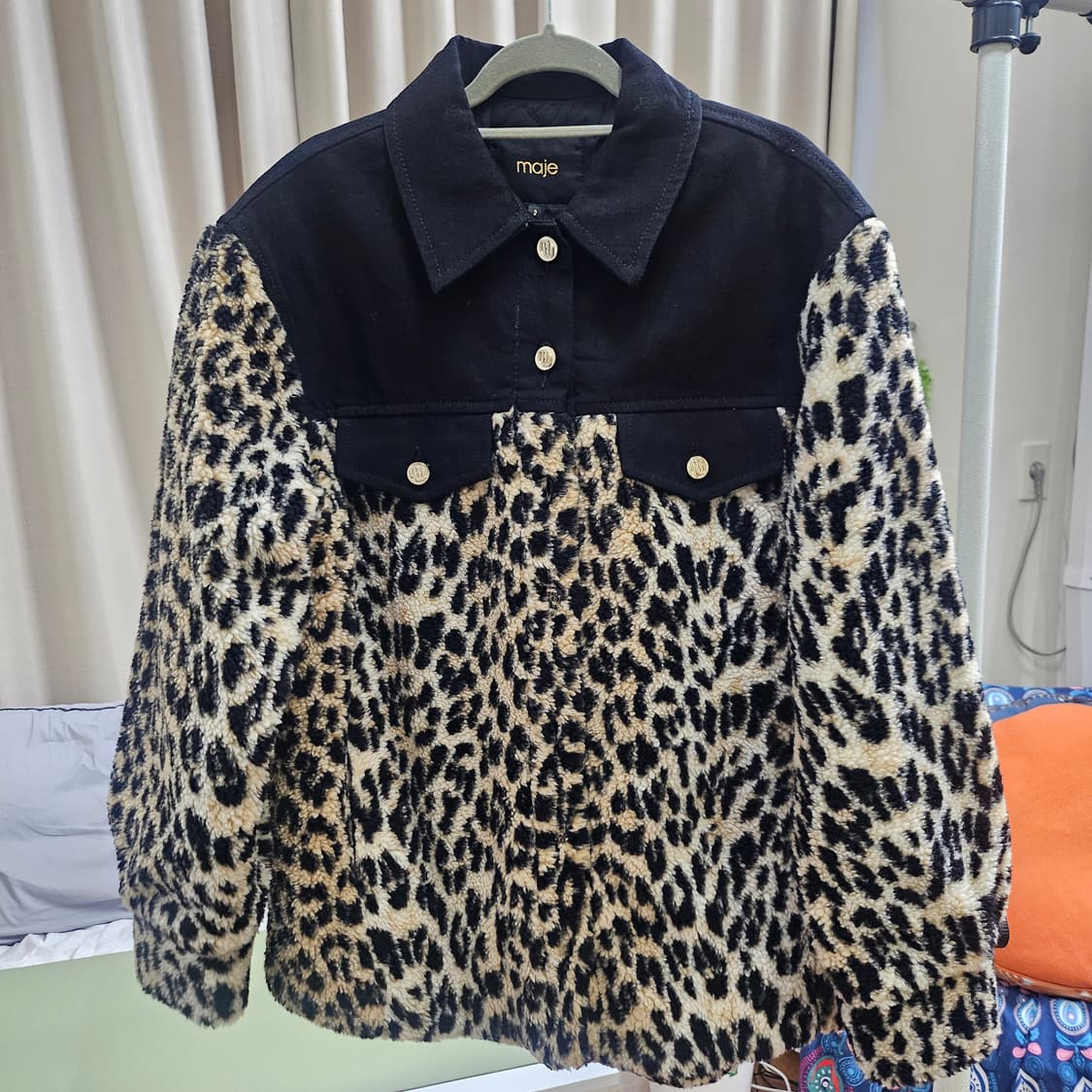 마쥬 데님 플리스 얇은 패딩 자켓 상품이미지2