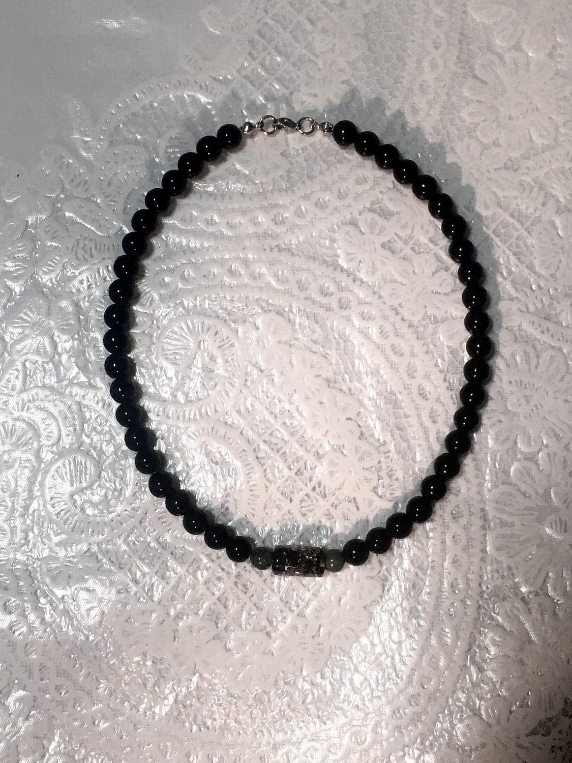 viburnum shop 오리엔탈 장미 초커 목걸이(블랙/옥) 상품이미지5