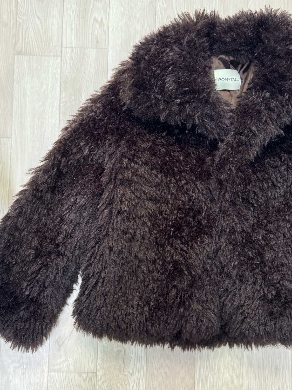 포니테일 PONYTAIL 퍼자켓 브라운 상품이미지5