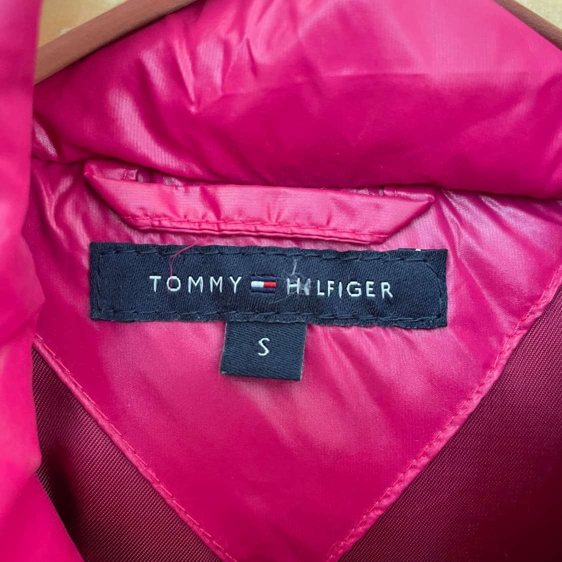 타미힐피거 마젠타핑크 후드 구스다운 패딩 점퍼 S 상품이미지8