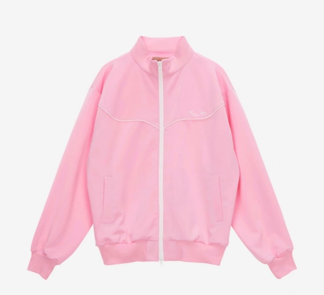 마뗑킴 핑크색 져지 집업 트랙탑 Matin Kim Jersey Zip-U 상품이미지1