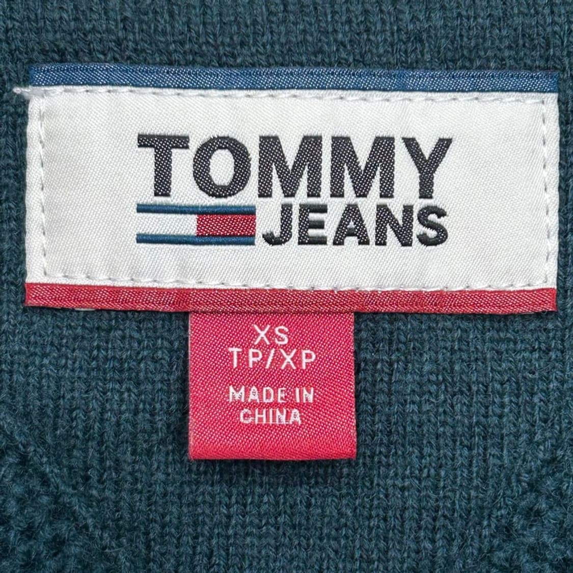 타미힐피거 그린 타미진스 로고 자수 블루종 니트 집업 가디건 XS 상품이미지5