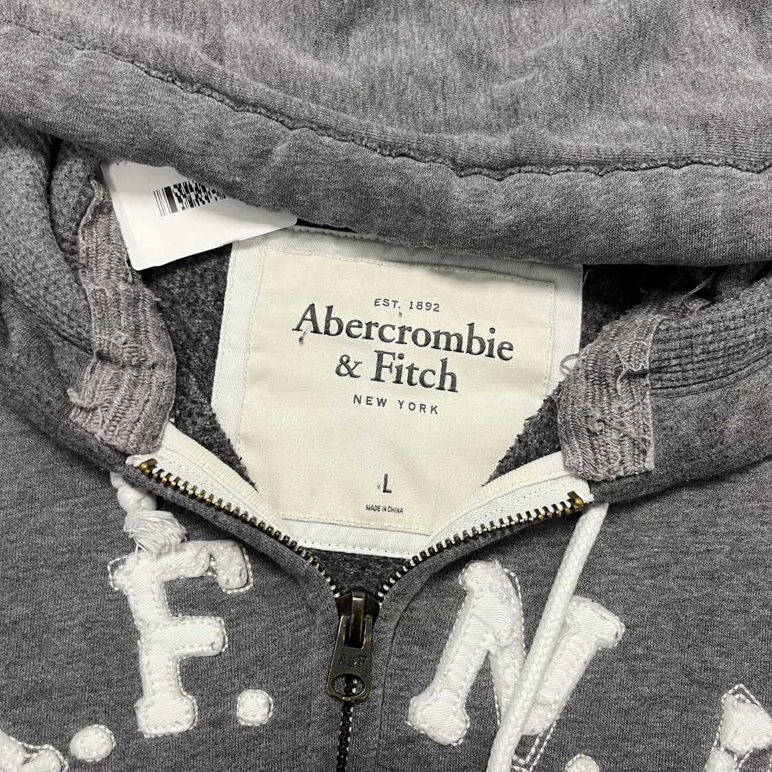 Abercrombie grey zip-up hoodie 상품이미지6