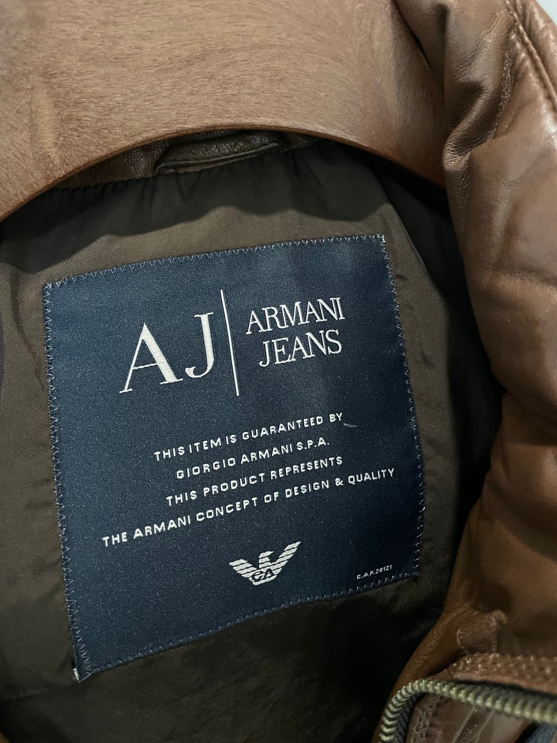 (M) Armani Jeans 아르마니 진스 브라운 투웨이 양가죽 패딩 상품이미지9