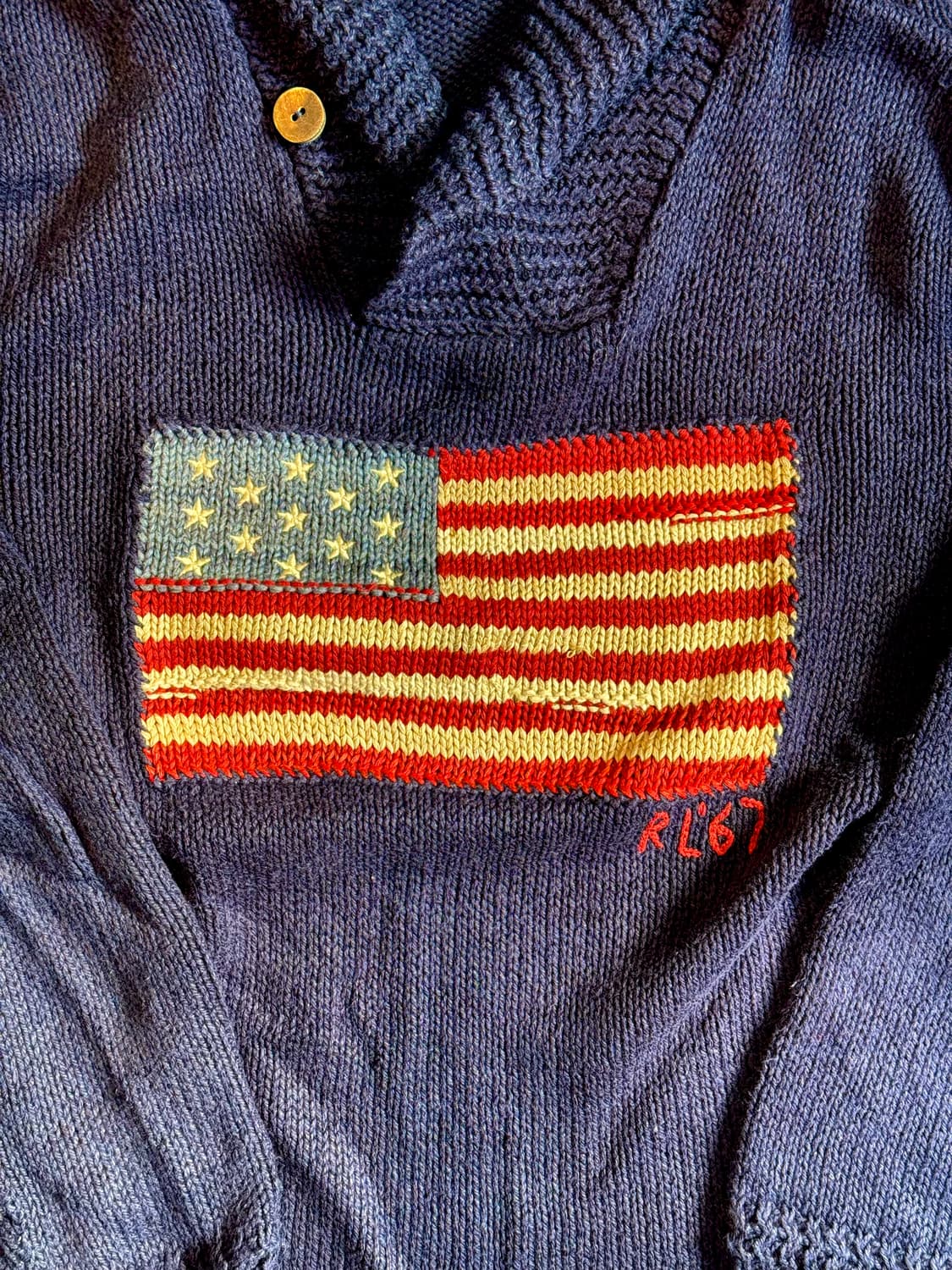 폴로 숄카라 성조기 니트 상품이미지2